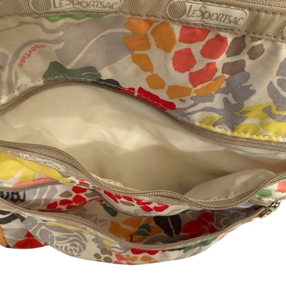 LeSportsac 3 Zip Crossbody bright Floral Nylon Swingpack - Picture 2 of 7